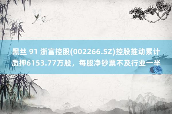 黑丝 91 浙富控股(002266.SZ)控股推动累计质押6153.77万股，每股净钞票不及行业一半