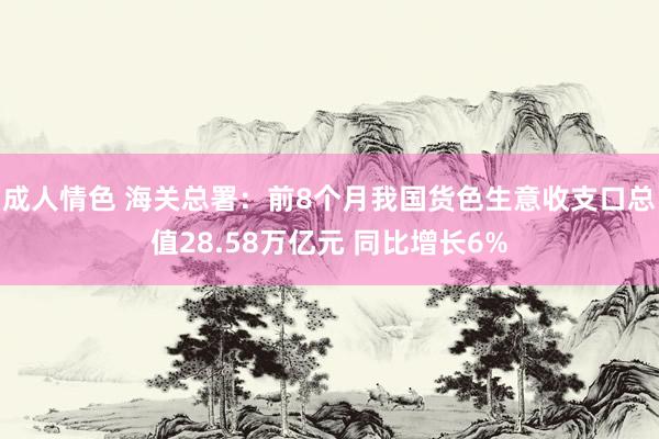 成人情色 海关总署：前8个月我国货色生意收支口总值28.58万亿元 同比增长6%