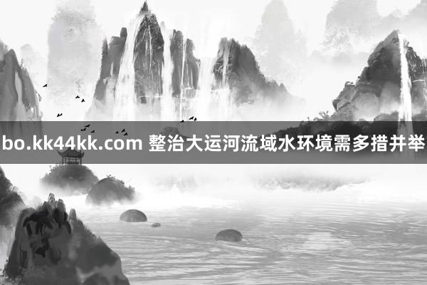 bo.kk44kk.com 整治大运河流域水环境需多措并举