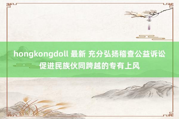 hongkongdoll 最新 充分弘扬稽查公益诉讼促进民族伙同跨越的专有上风