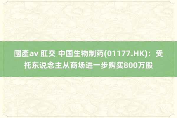 國產av 肛交 中国生物制药(01177.HK)：受托东说念主从商场进一步购买800万股