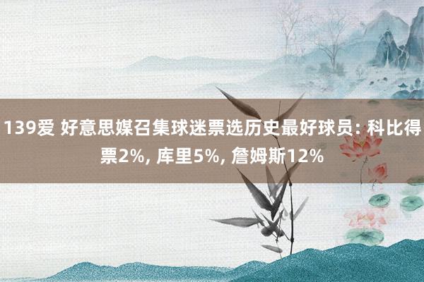 139爱 好意思媒召集球迷票选历史最好球员: 科比得票2%， 库里5%， 詹姆斯12%