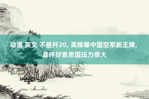 动漫 英文 不是歼20， 英媒曝中国空军新王牌， 直呼好意思国压力很大