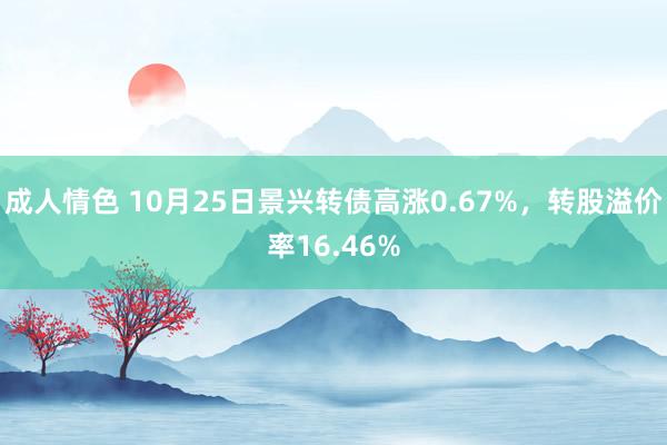 成人情色 10月25日景兴转债高涨0.67%，转股溢价率16.46%