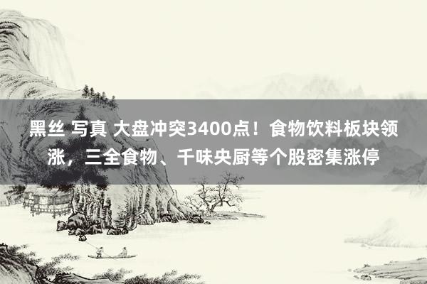 黑丝 写真 大盘冲突3400点！食物饮料板块领涨，三全食物、千味央厨等个股密集涨停