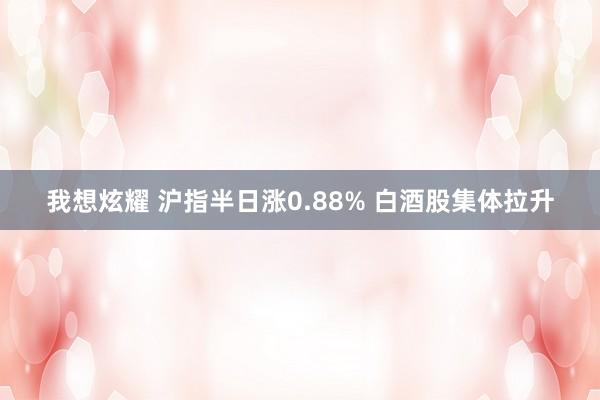 我想炫耀 沪指半日涨0.88% 白酒股集体拉升