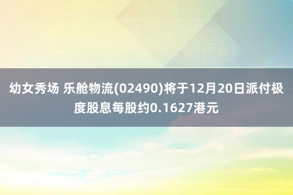 幼女秀场 乐舱物流(02490)将于12月20日派付极度股息每股约0.1627港元