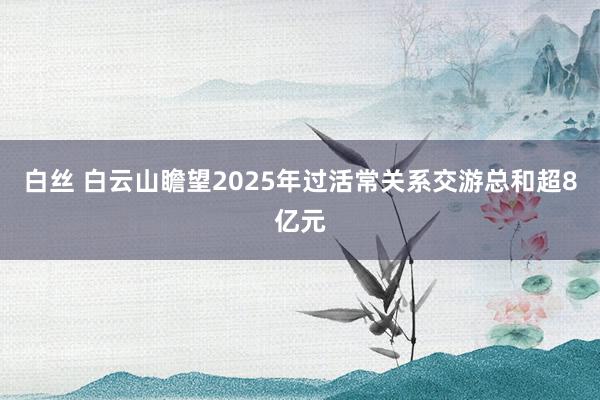 白丝 白云山瞻望2025年过活常关系交游总和超8亿元