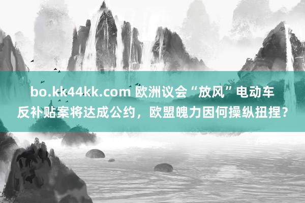 bo.kk44kk.com 欧洲议会“放风”电动车反补贴案将达成公约，欧盟魄力因何操纵扭捏？