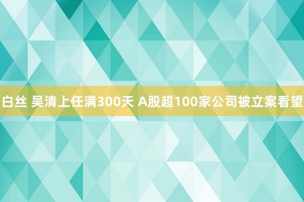 白丝 吴清上任满300天 A股超100家公司被立案看望