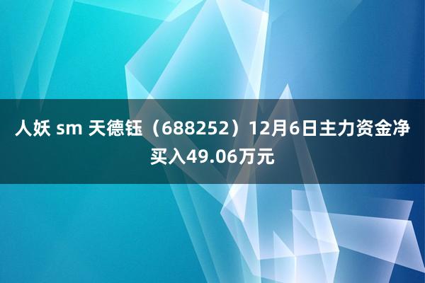 人妖 sm 天德钰（688252）12月6日主力资金净买入49.06万元