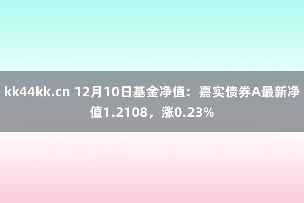 kk44kk.cn 12月10日基金净值：嘉实债券A最新净值1.2108，涨0.23%