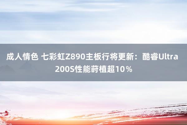 成人情色 七彩虹Z890主板行将更新：酷睿Ultra 200S性能莳植超10％