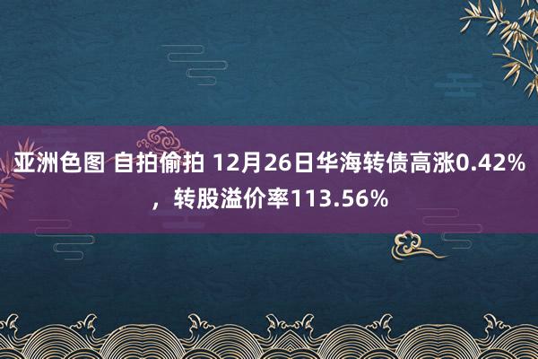 亚洲色图 自拍偷拍 12月26日华海转债高涨0.42%，转股溢价率113.56%