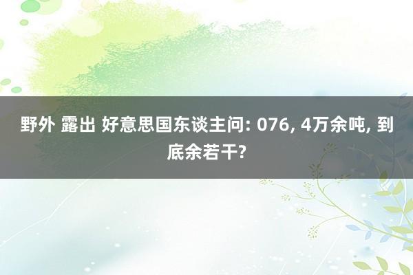 野外 露出 好意思国东谈主问: 076， 4万余吨， 到底余若干?