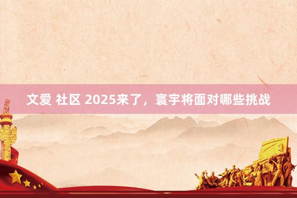 文爱 社区 2025来了，寰宇将面对哪些挑战