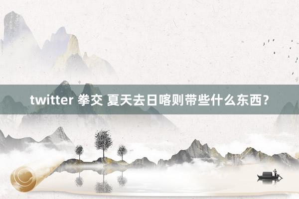 twitter 拳交 夏天去日喀则带些什么东西？